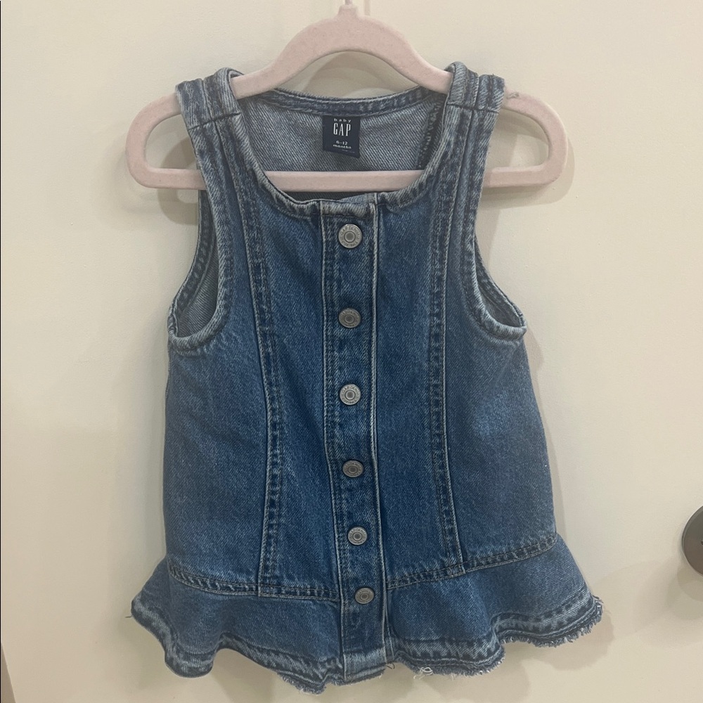 GAP Girls Button-Front Denim Dress 12-18months